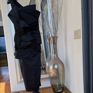 Sophisticated One Shoulder Black Dress